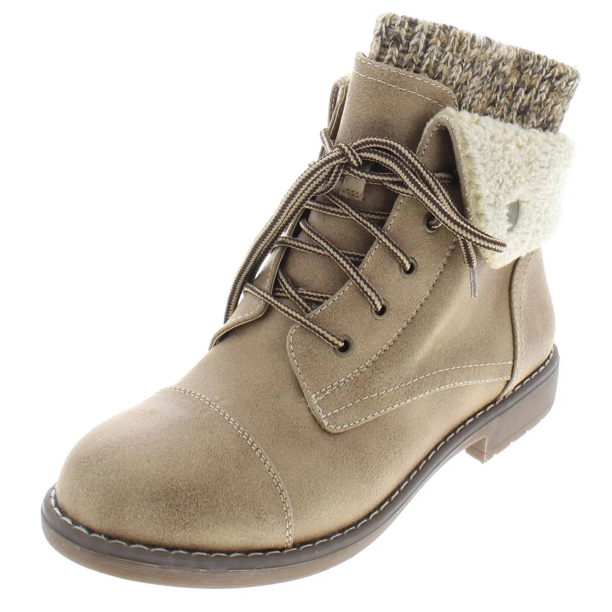 Duena Womens Knit Fold-Over Booties