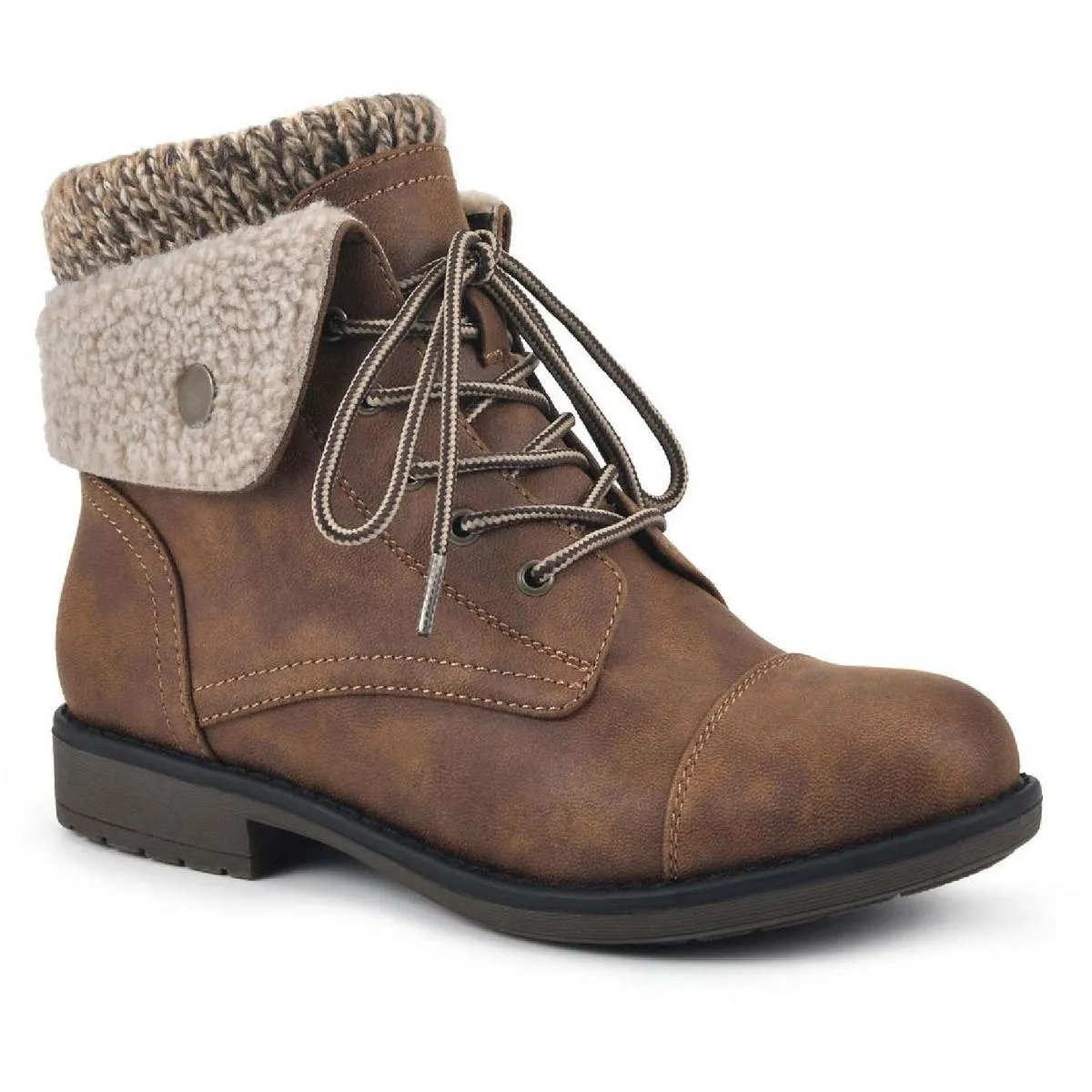 Duena Womens Knit Fold-Over Booties
