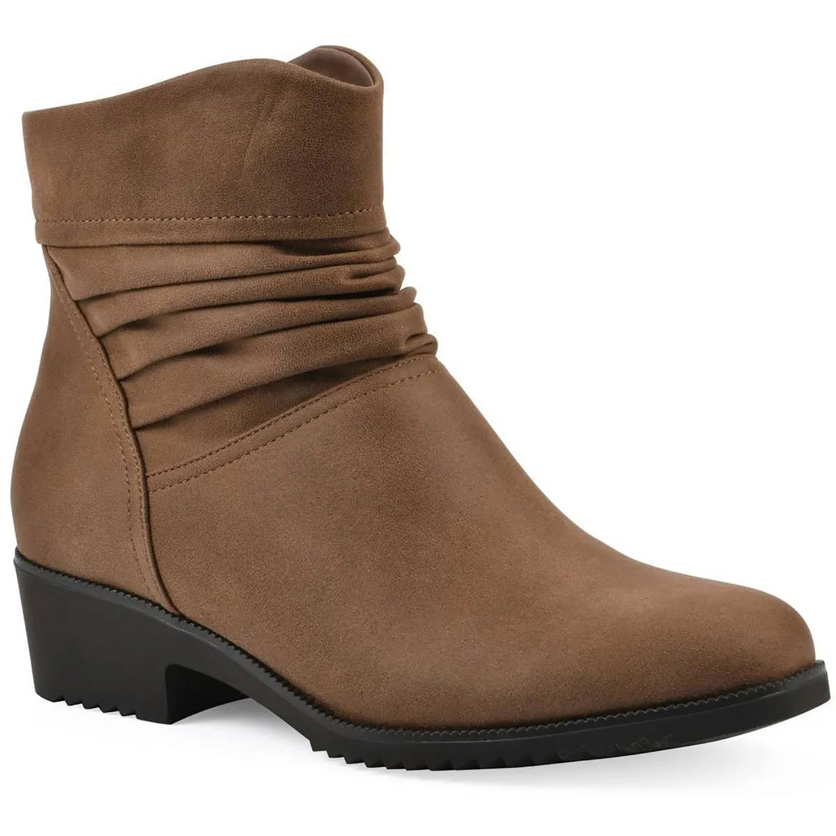 Durbon Womens Faux Leather Round Toe Ankle Boots