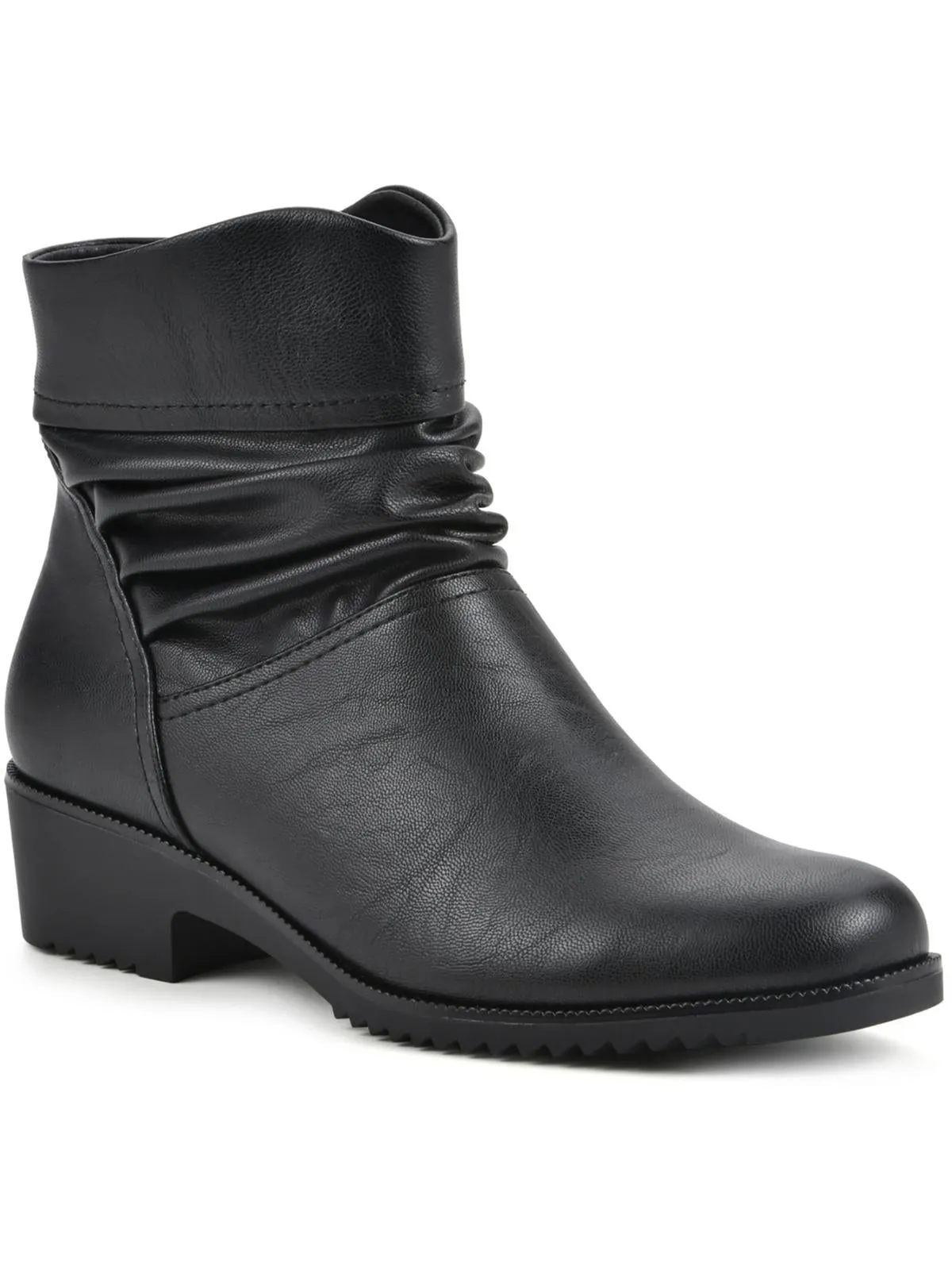Durbon Womens Faux Leather Round Toe Ankle Boots