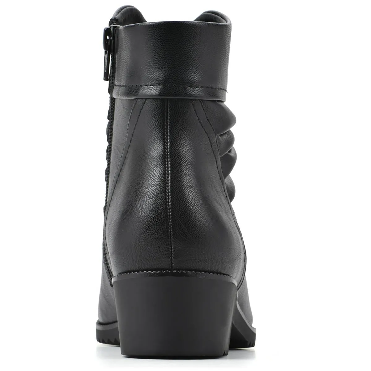Durbon Womens Faux Leather Round Toe Ankle Boots