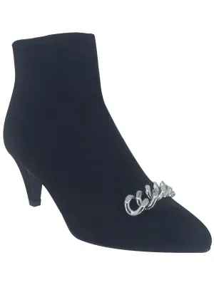 Elicia Chain Womens Faux Suede Booties