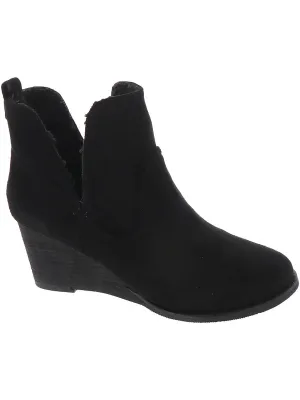 Ember Womens Faux Suede Heels Ankle Boots