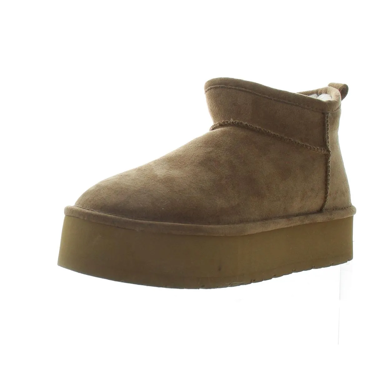 embracce Womens Faux Suede Platform Ankle Boots