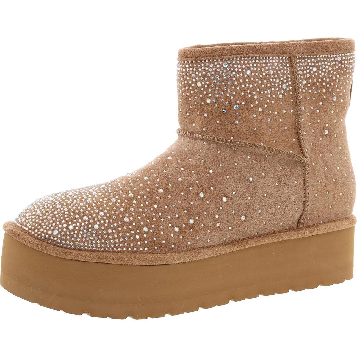 embracce Womens Faux Suede Platform Ankle Boots