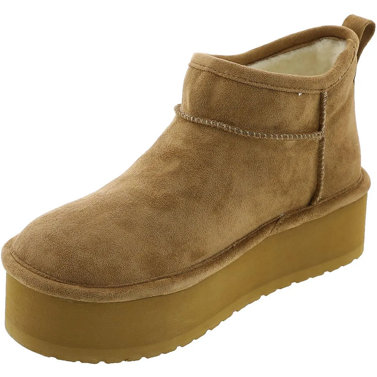 embracce Womens Faux Suede Platform Ankle Boots