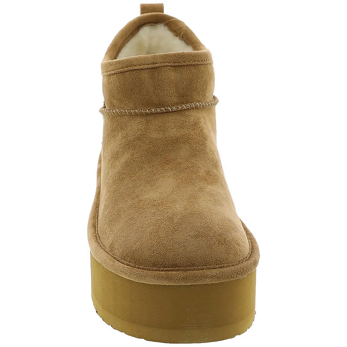 embracce Womens Faux Suede Platform Ankle Boots