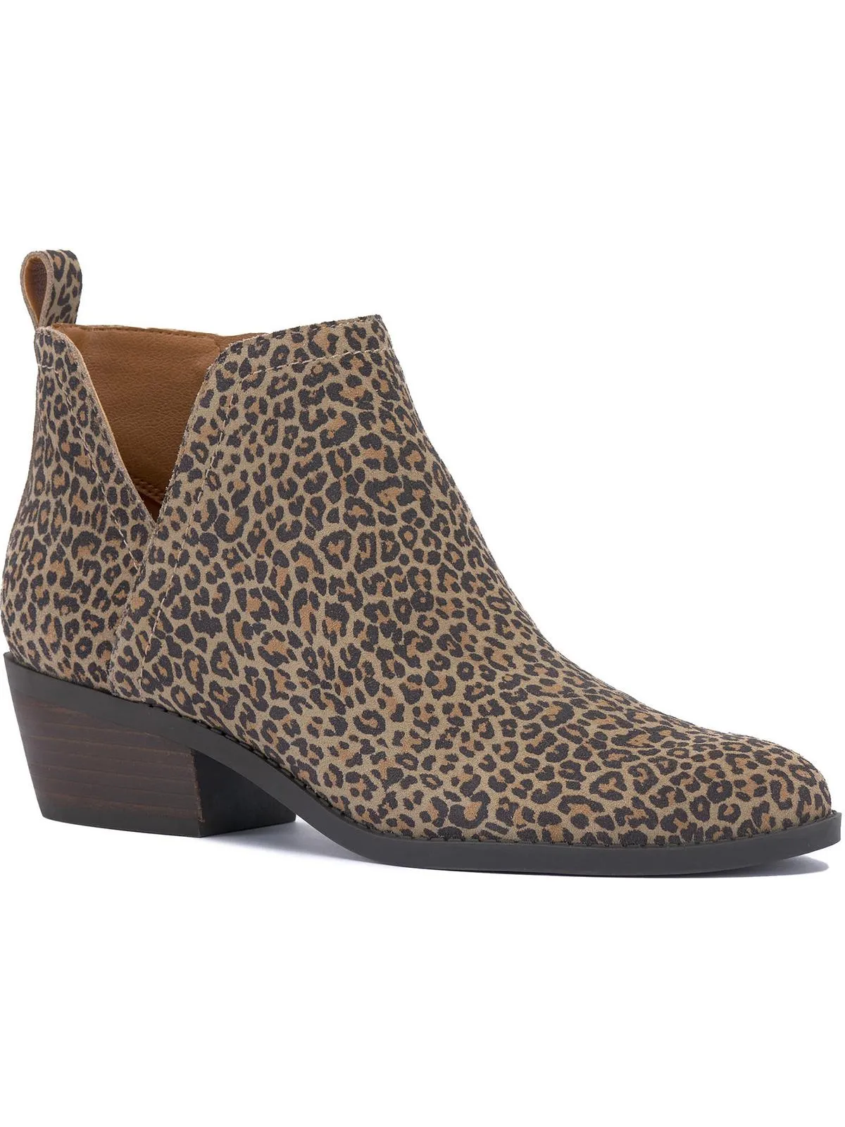 Fallila Womens Suede Cut-Out Booties