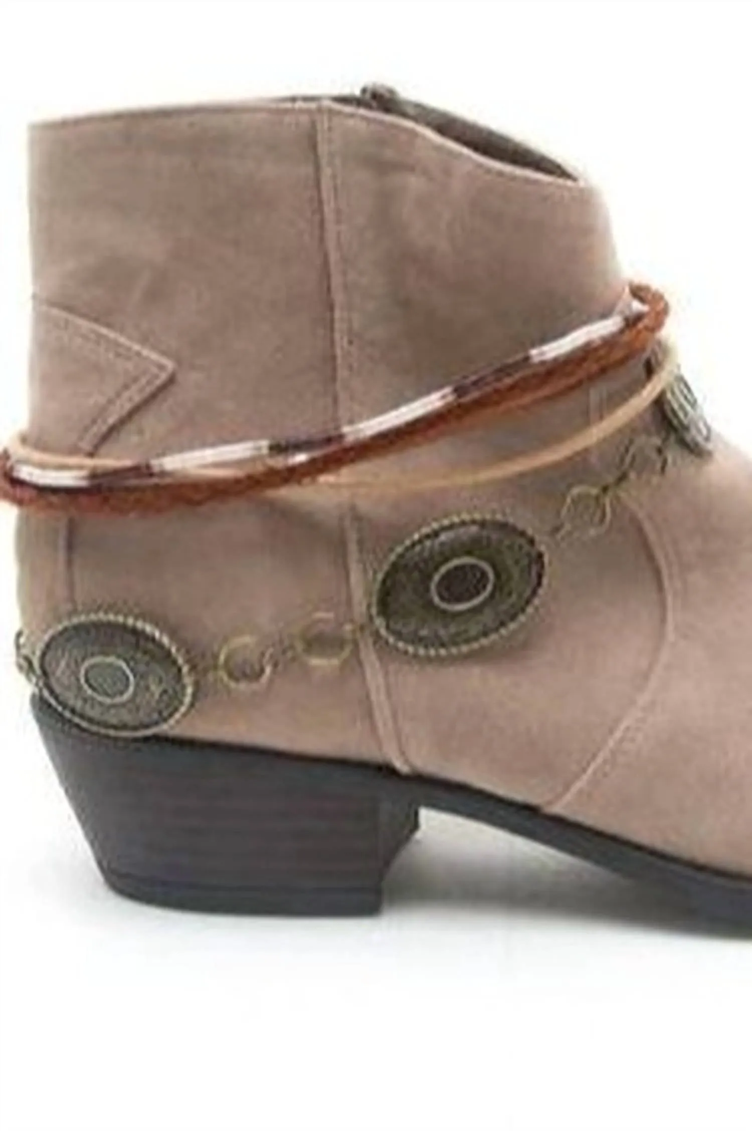 Faux Suede Anklet Bootie In Taupe