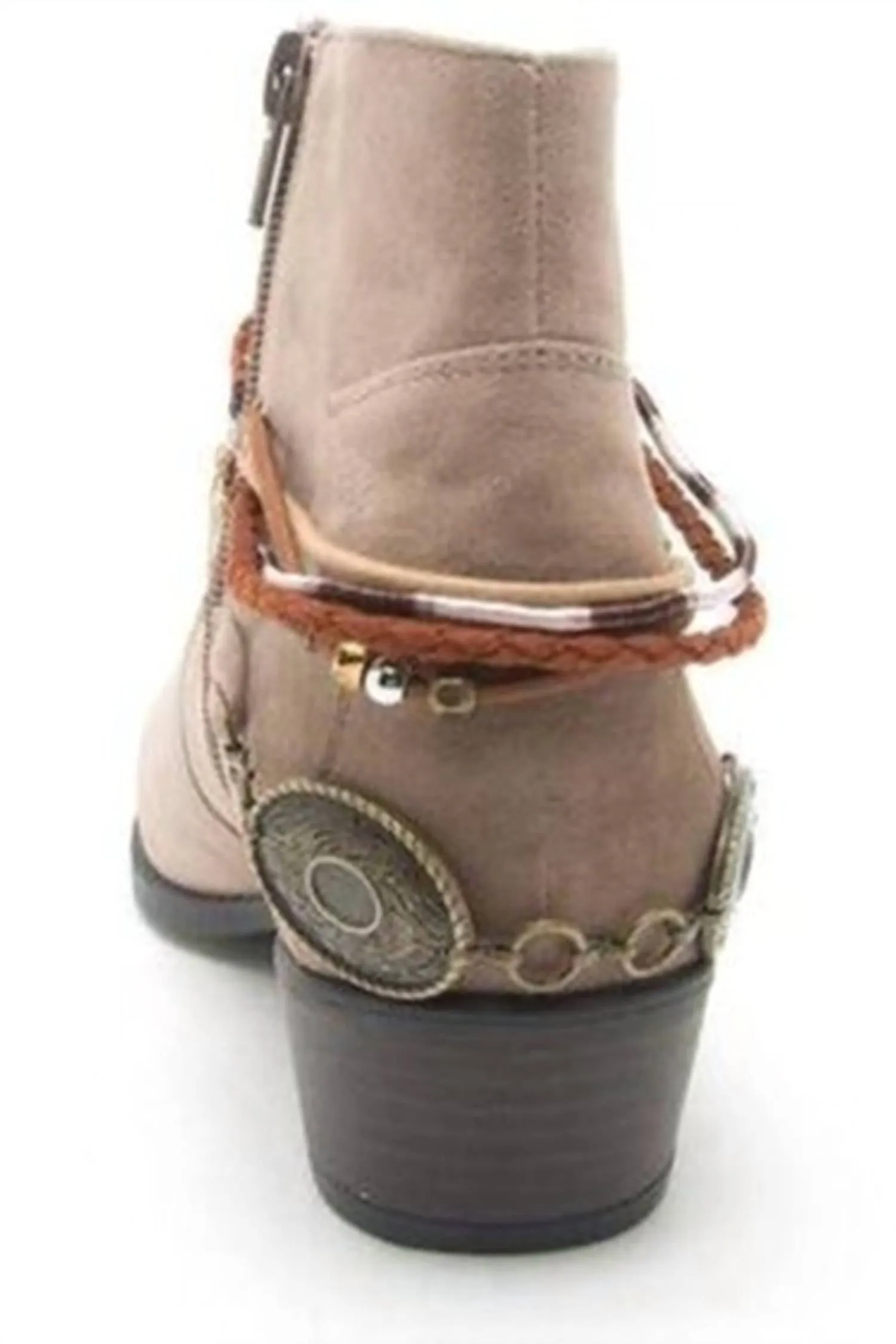 Faux Suede Anklet Bootie In Taupe