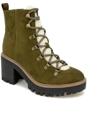 Flynn Womens Lace-up Side Zip Ankle Boots