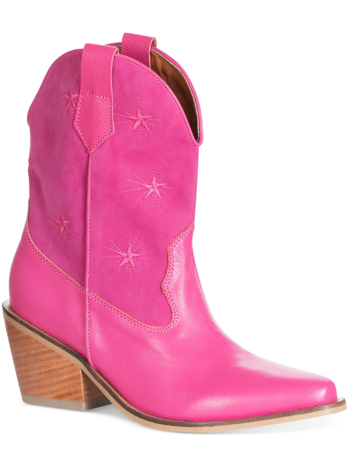 Galaxy Stars Womens Leather Pull On Booties