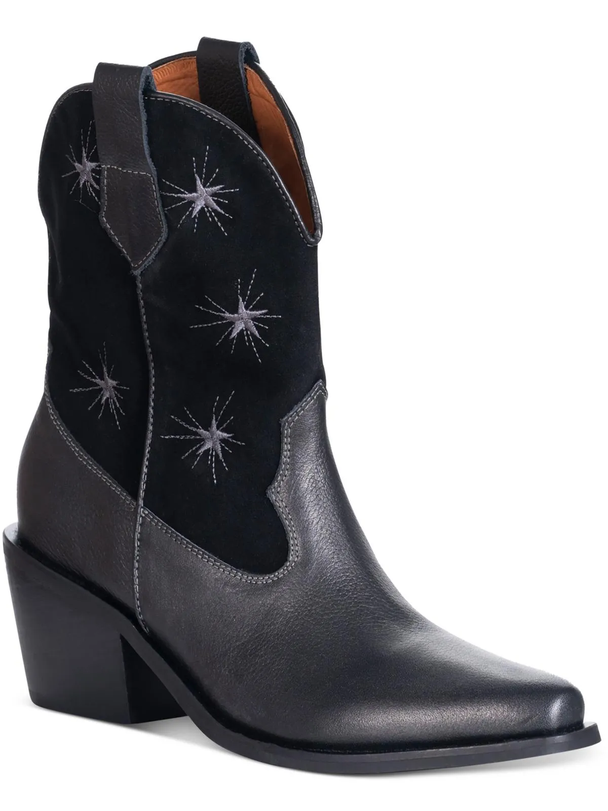 Galaxy Stars Womens Leather Pull On Booties