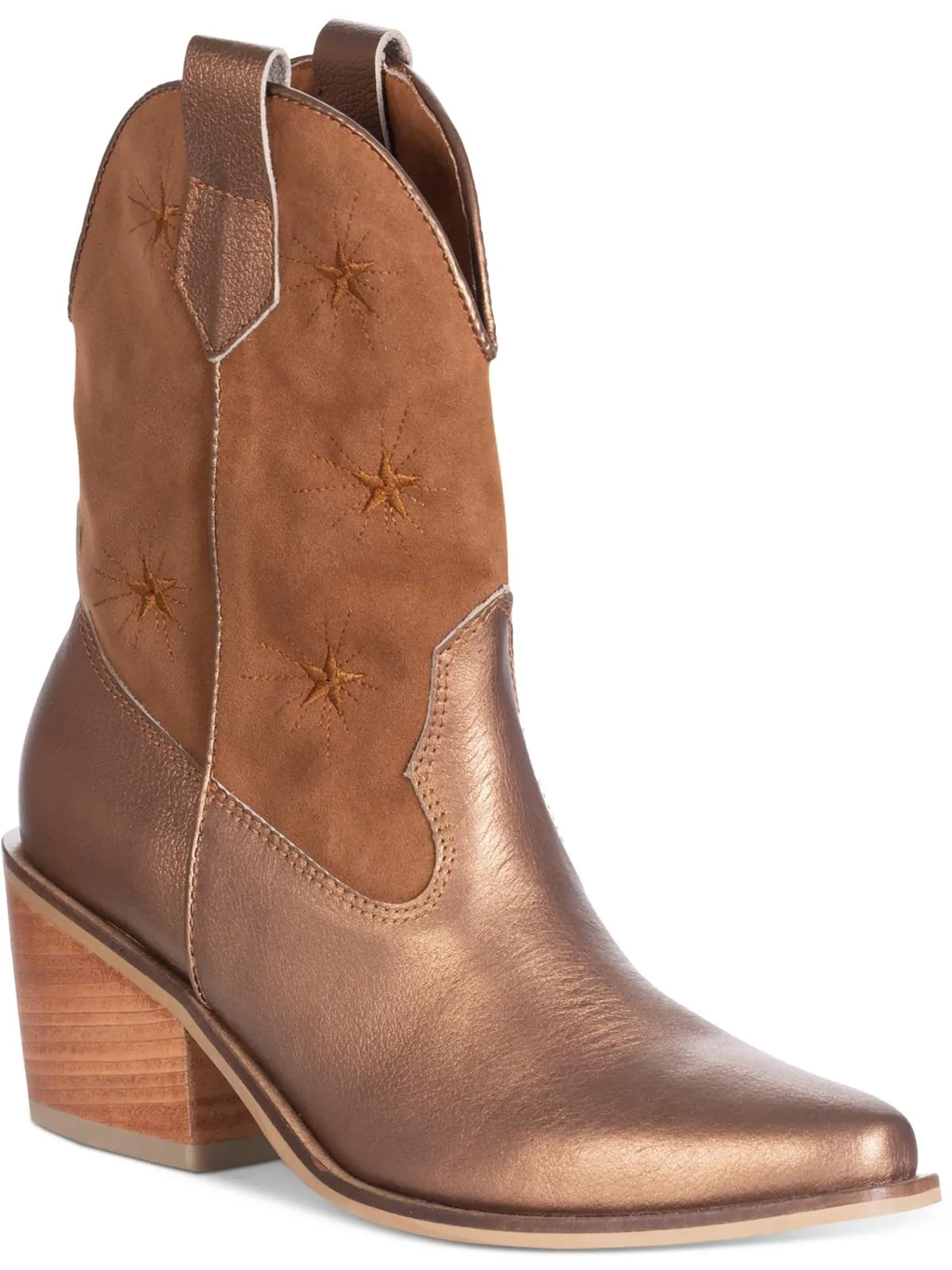 Galaxy Stars Womens Leather Pull On Booties