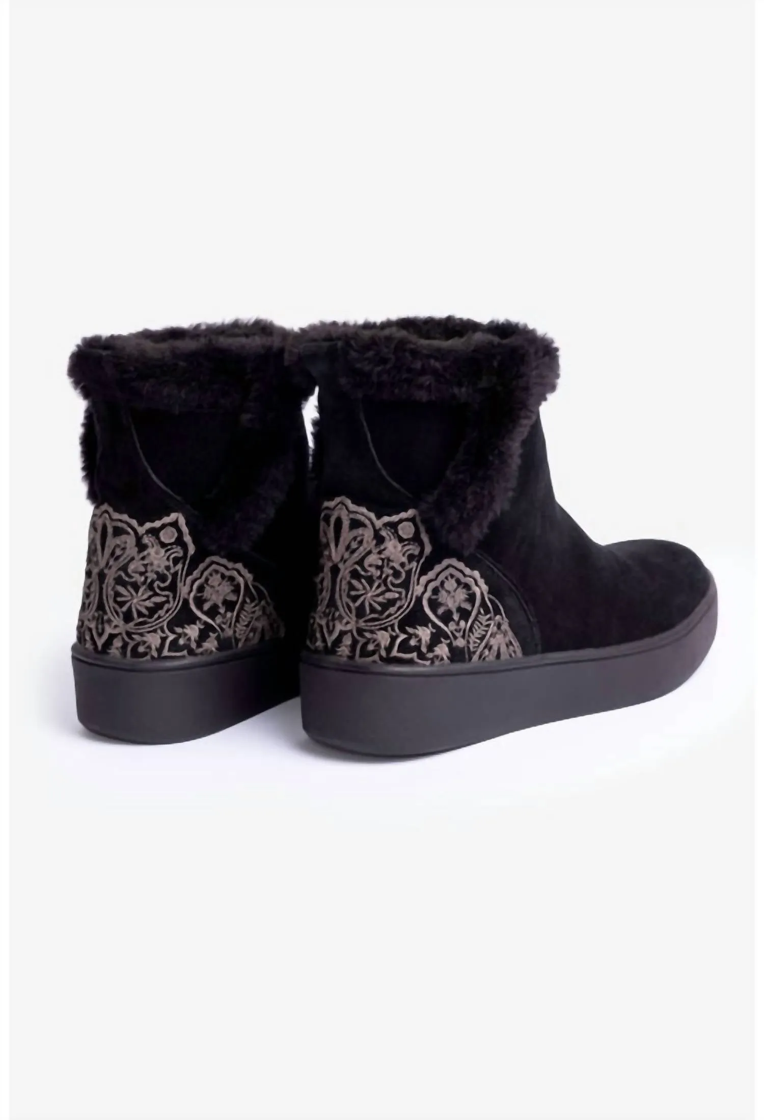 Gradi Embroidered Slip On Bootie In Black