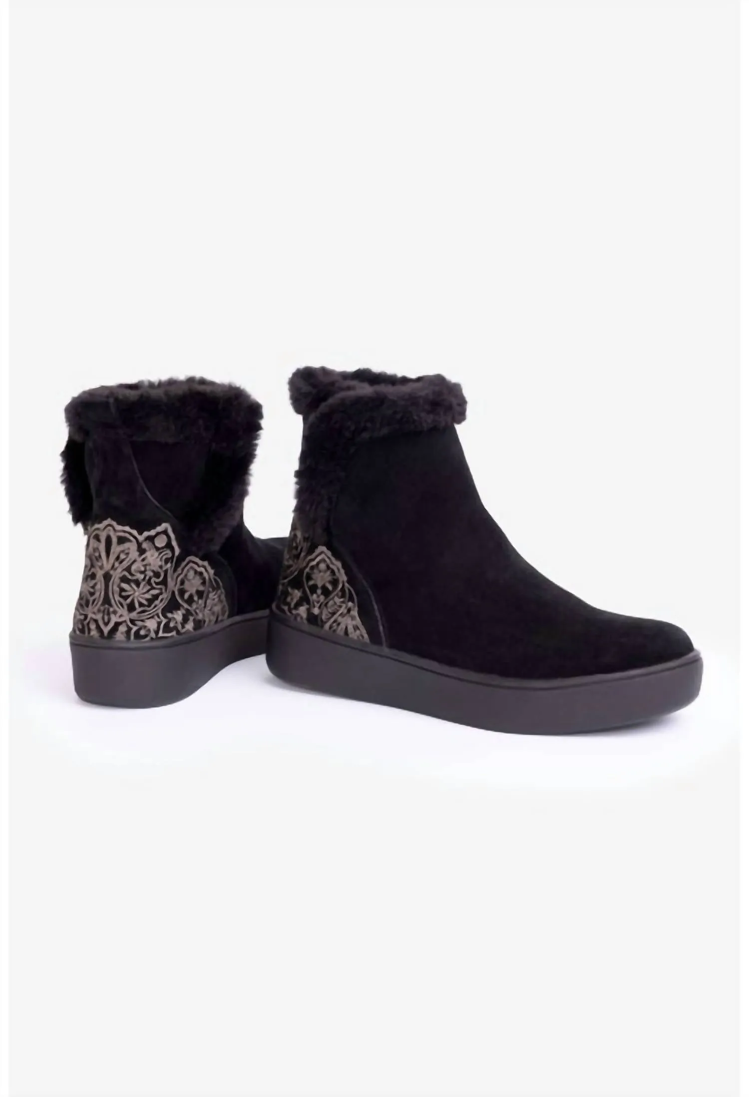 Gradi Embroidered Slip On Bootie In Black