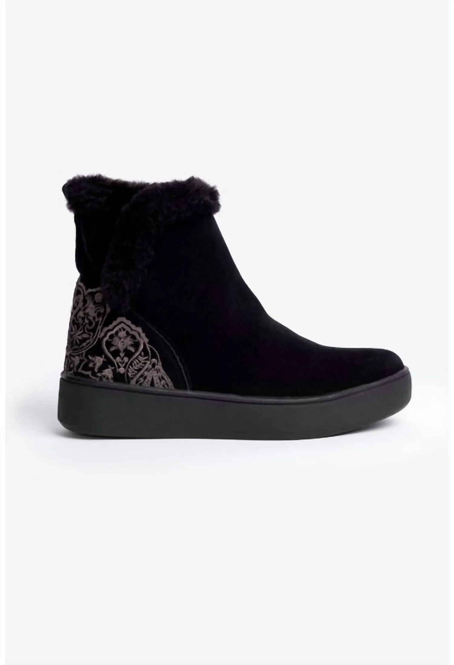 Gradi Embroidered Slip On Bootie In Black