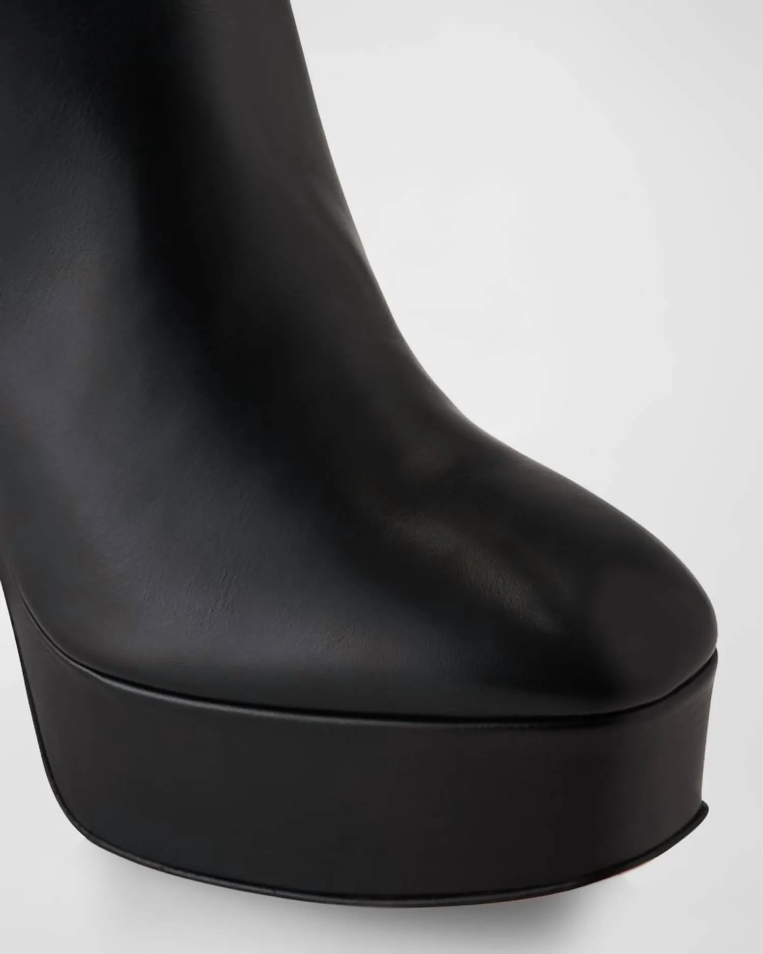 Groove Leather Platform Bootie In Black