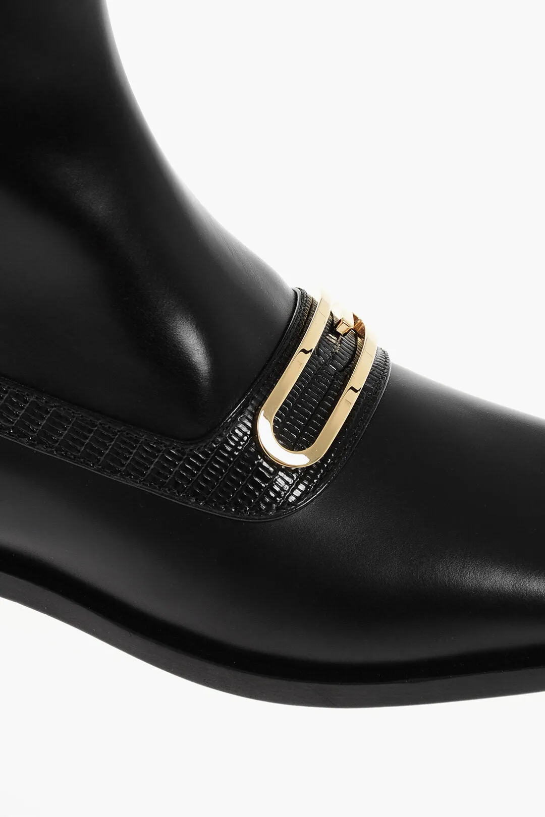 Gucci Leather Booties With Monogram Logo