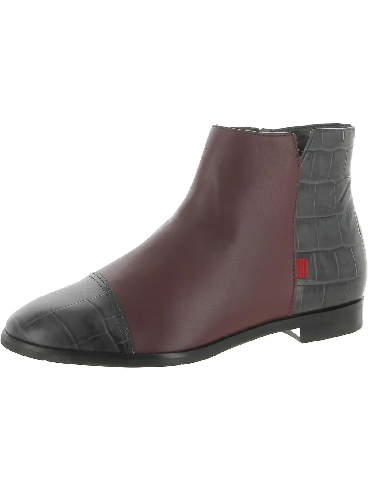 Herald SQ Womens Leather Round Toe Ankle Boots