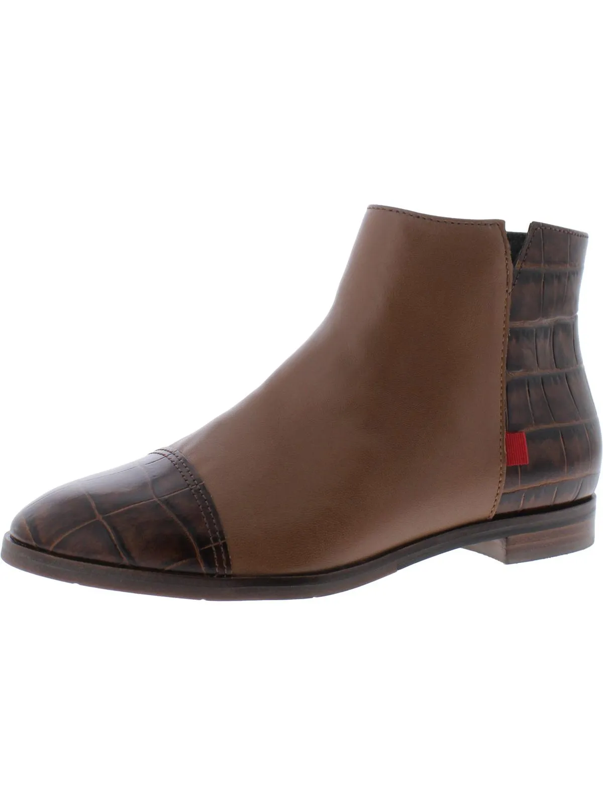 Herald SQ Womens Leather Round Toe Ankle Boots