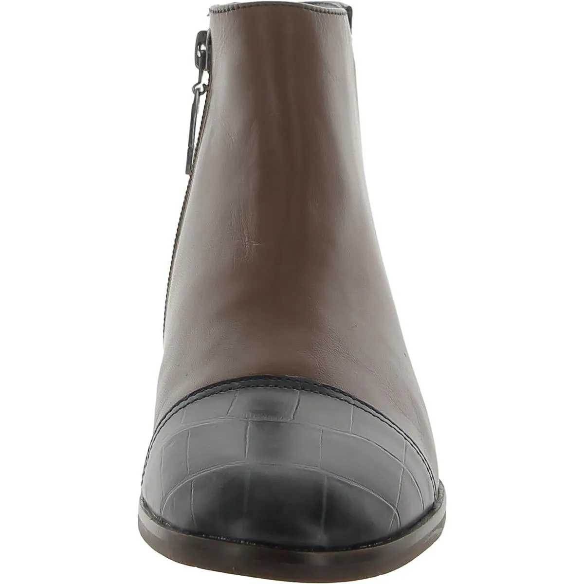 Herald SQ Womens Leather Round Toe Ankle Boots