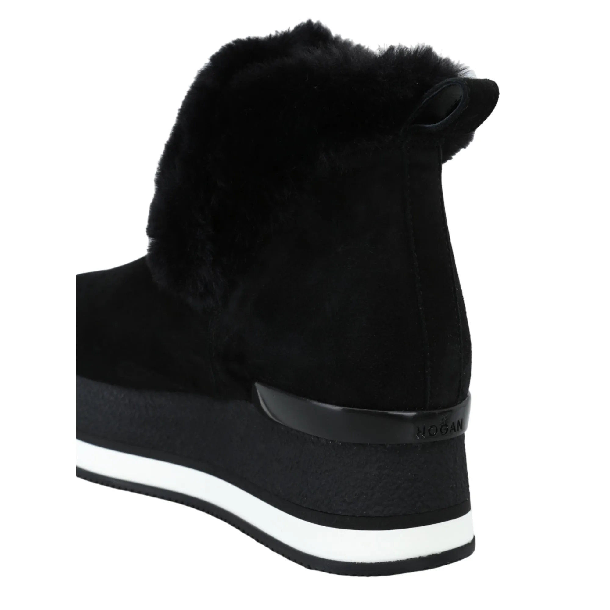 Hogan Faux Fur Trim Booties