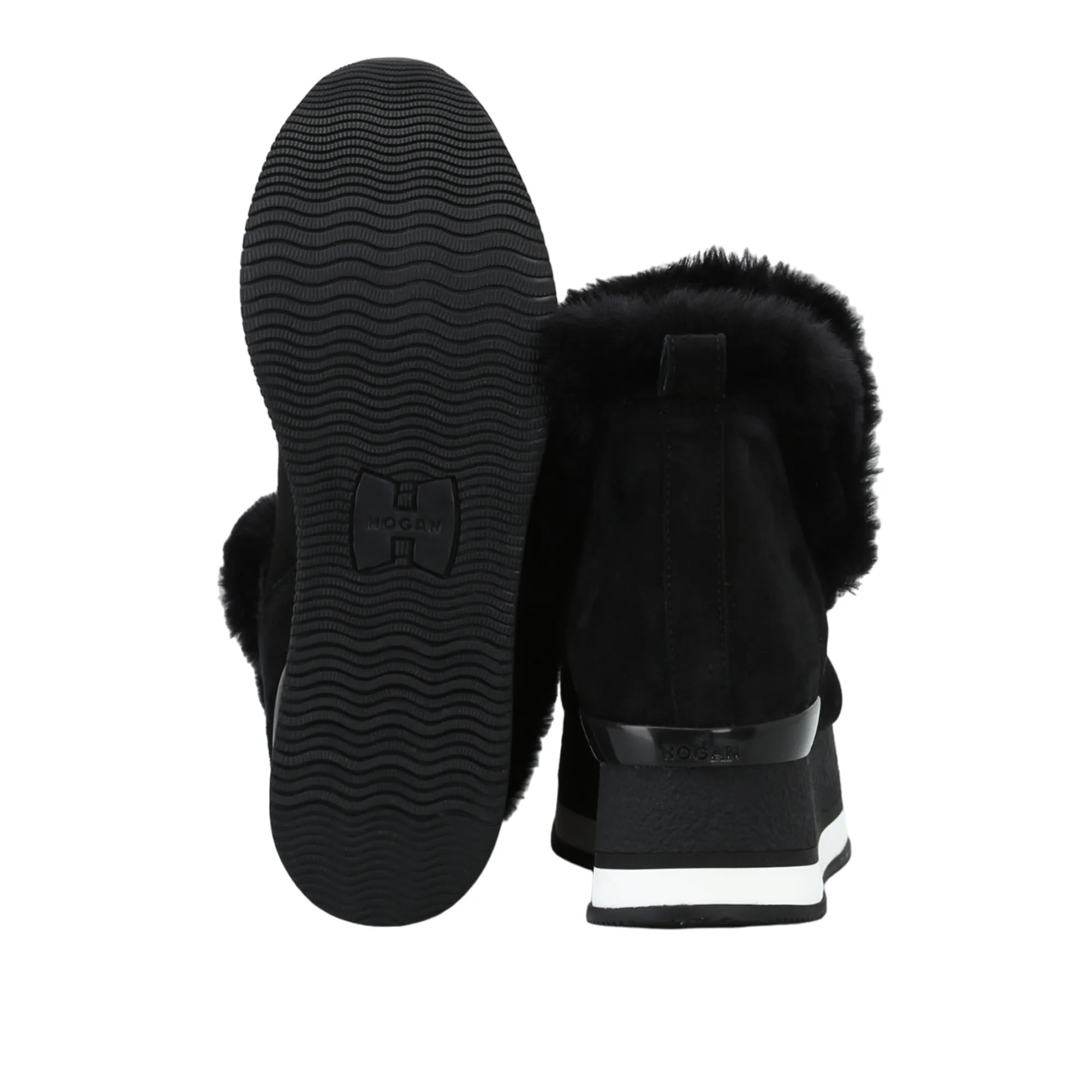 Hogan Faux Fur Trim Booties