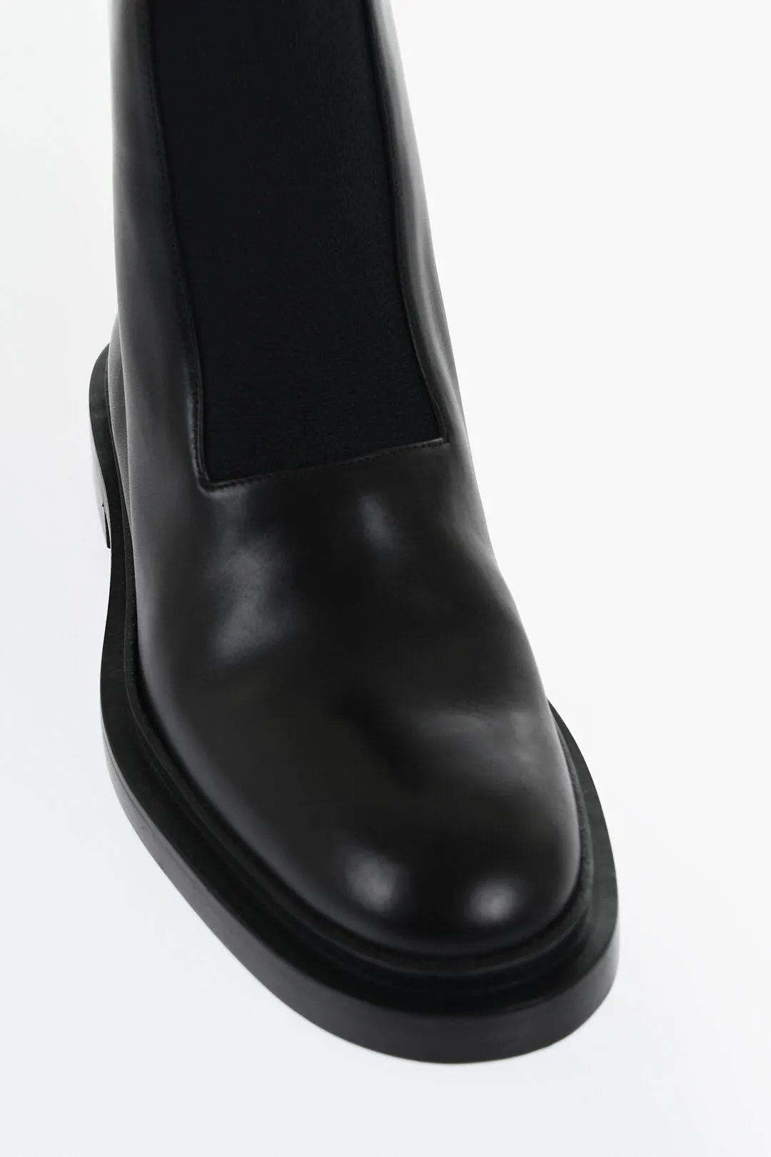 Jil Sander Leather Bootie With Stretchy Insert
