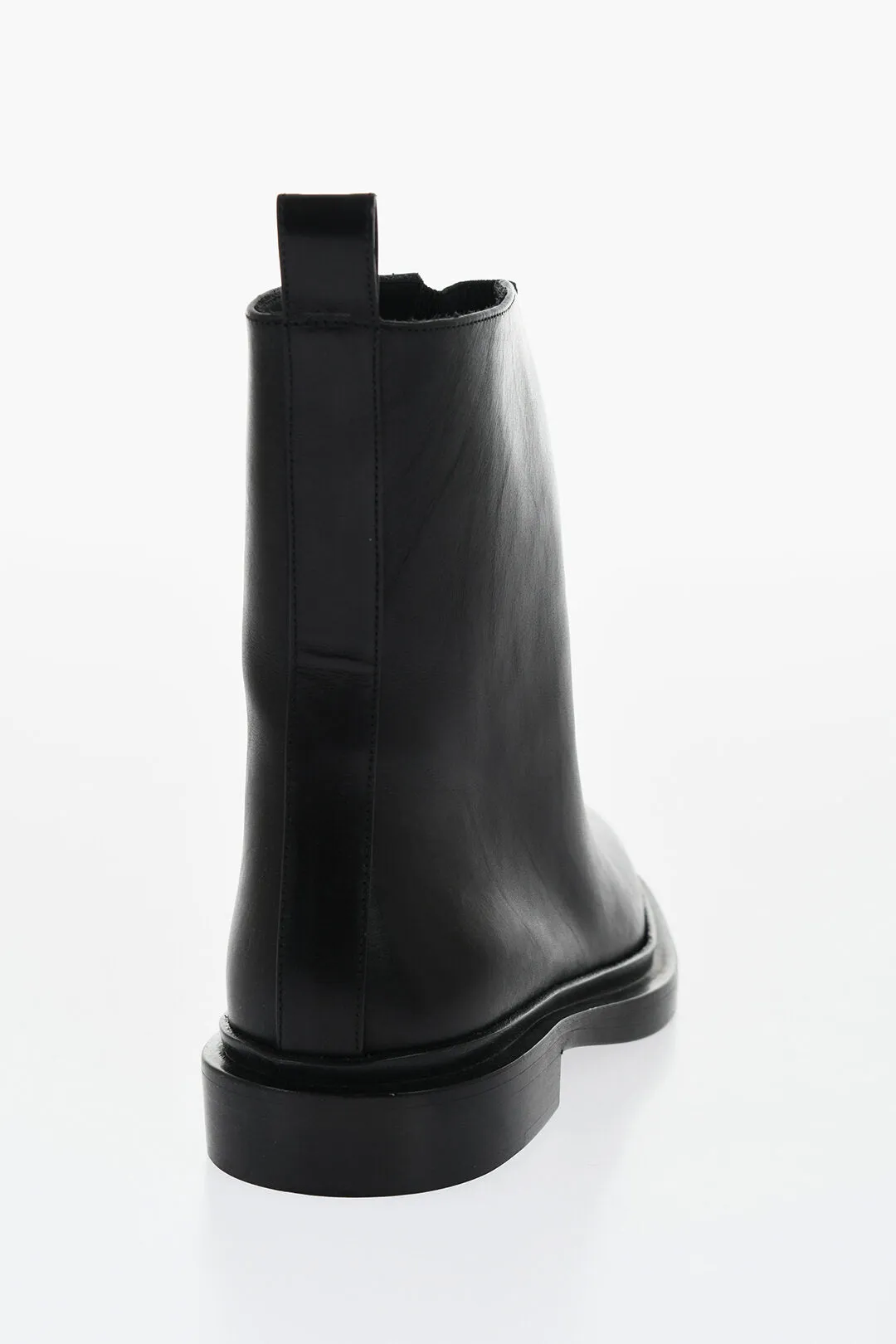 Jil Sander Leather Bootie With Stretchy Insert