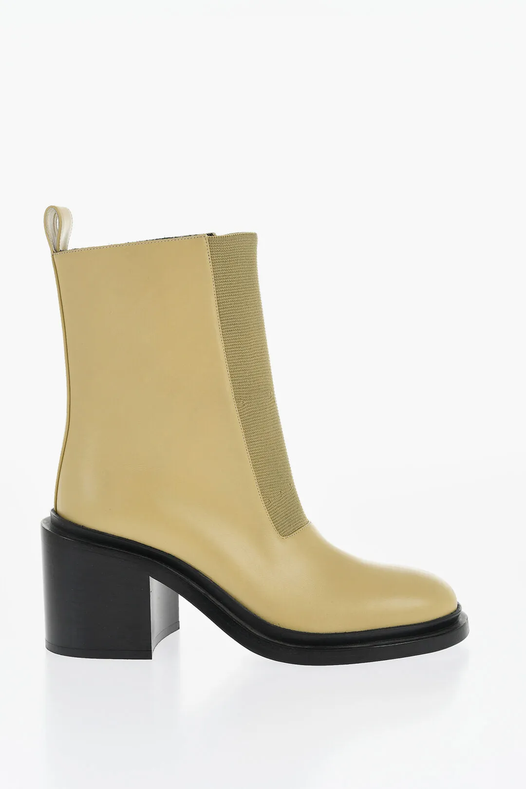 Jil Sander Leather Royal Booties With Elastic Insert 7Cm