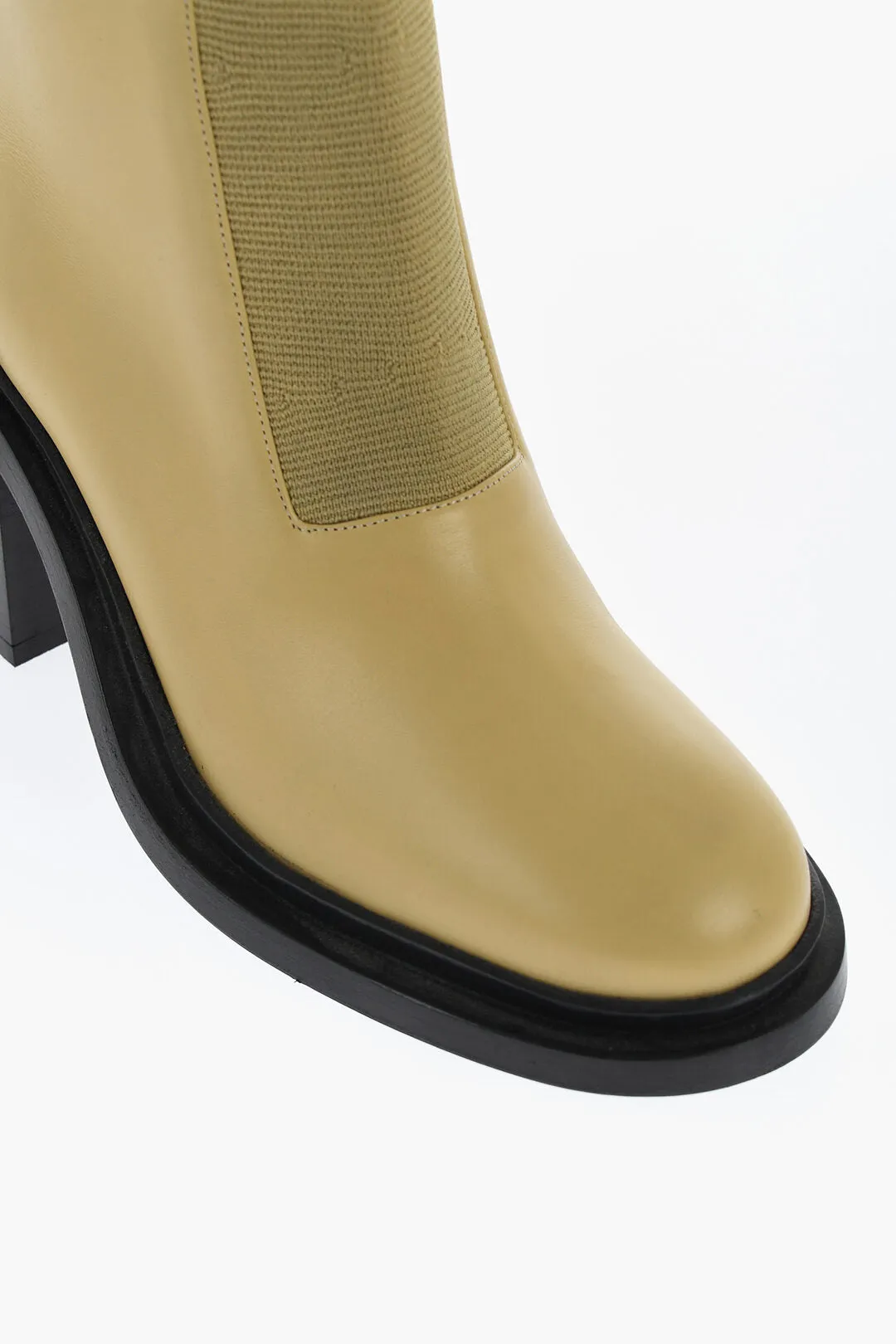 Jil Sander Leather Royal Booties With Elastic Insert 7Cm