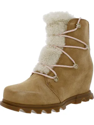 Joan Of Artic Womens Suede Ankle Wedge Boots