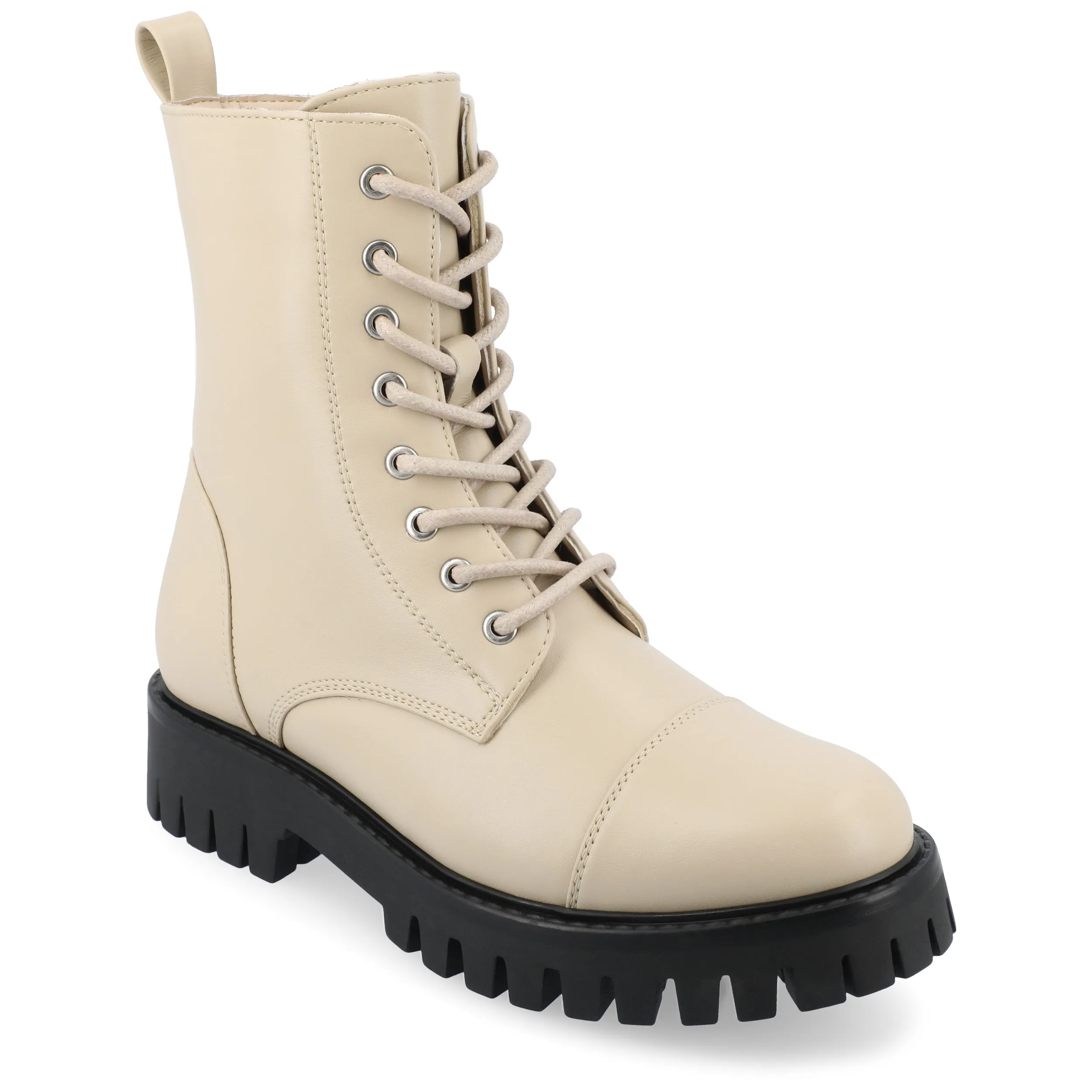 Journee Collection Medium and Wide Width Womens Aaley Tru Comfort Foam Combat Inside Zip Bootie