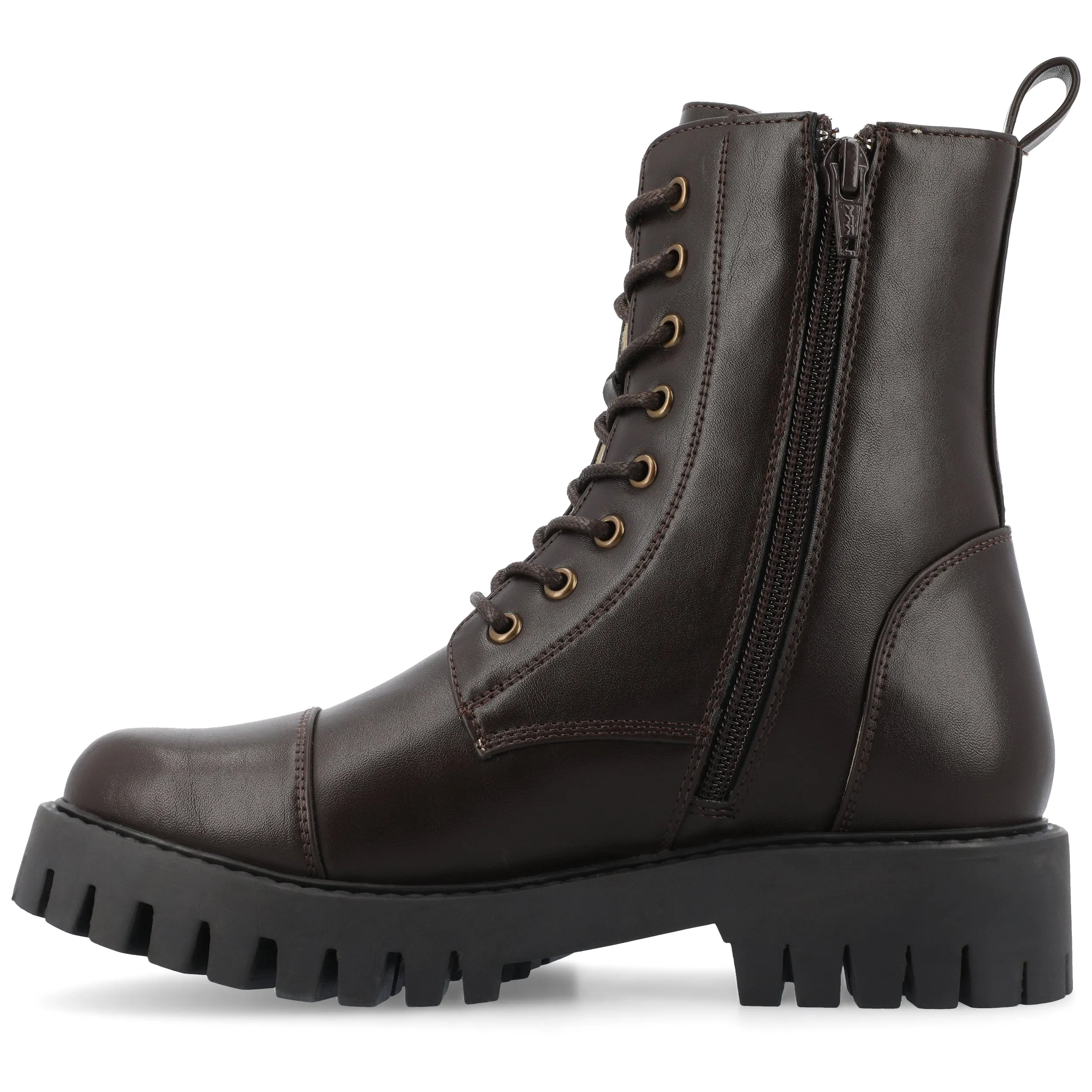 Journee Collection Medium and Wide Width Womens Aaley Tru Comfort Foam Combat Inside Zip Bootie