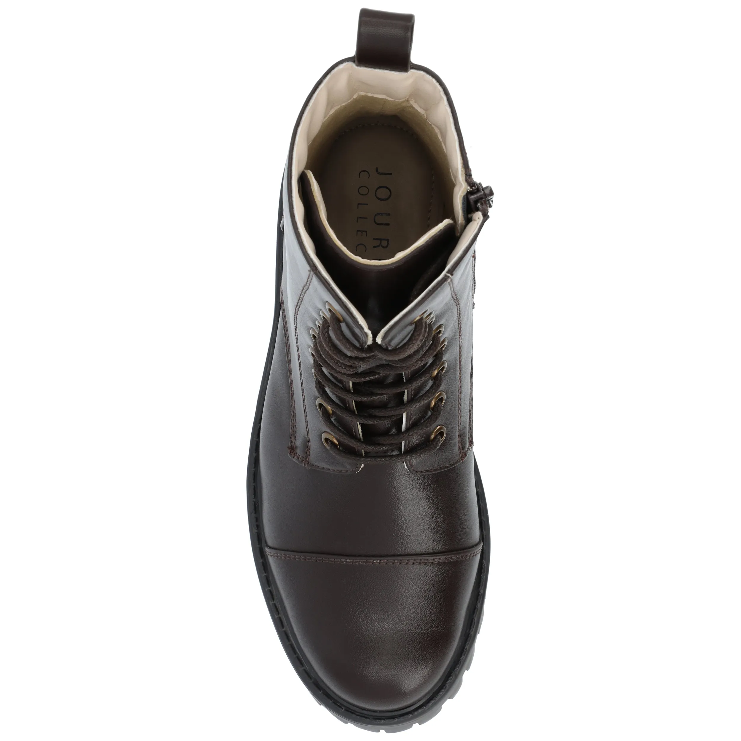 Journee Collection Medium and Wide Width Womens Aaley Tru Comfort Foam Combat Inside Zip Bootie
