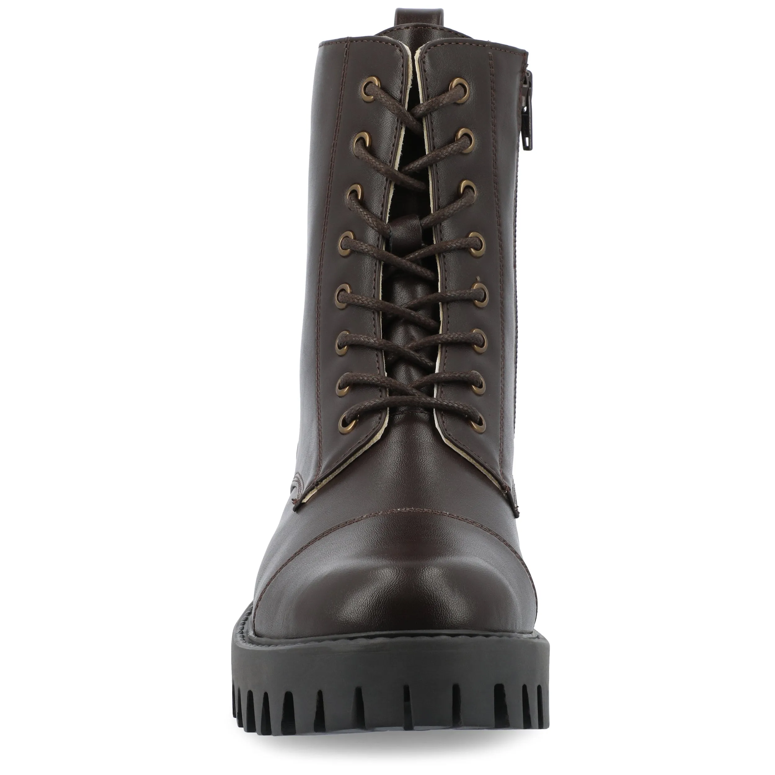 Journee Collection Medium and Wide Width Womens Aaley Tru Comfort Foam Combat Inside Zip Bootie