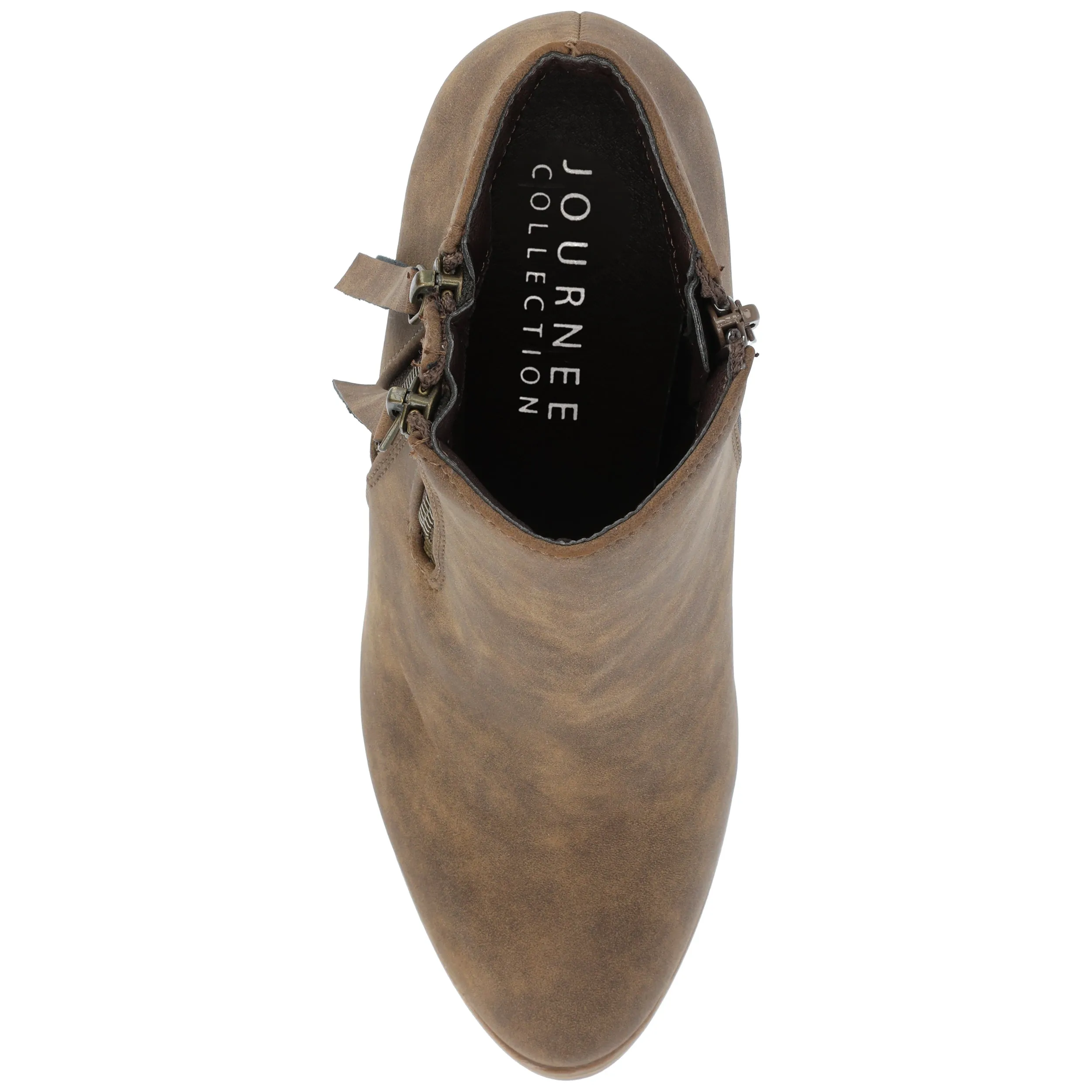 Journee Collection Womens Vally Inside Zip Stacked Heel Booties