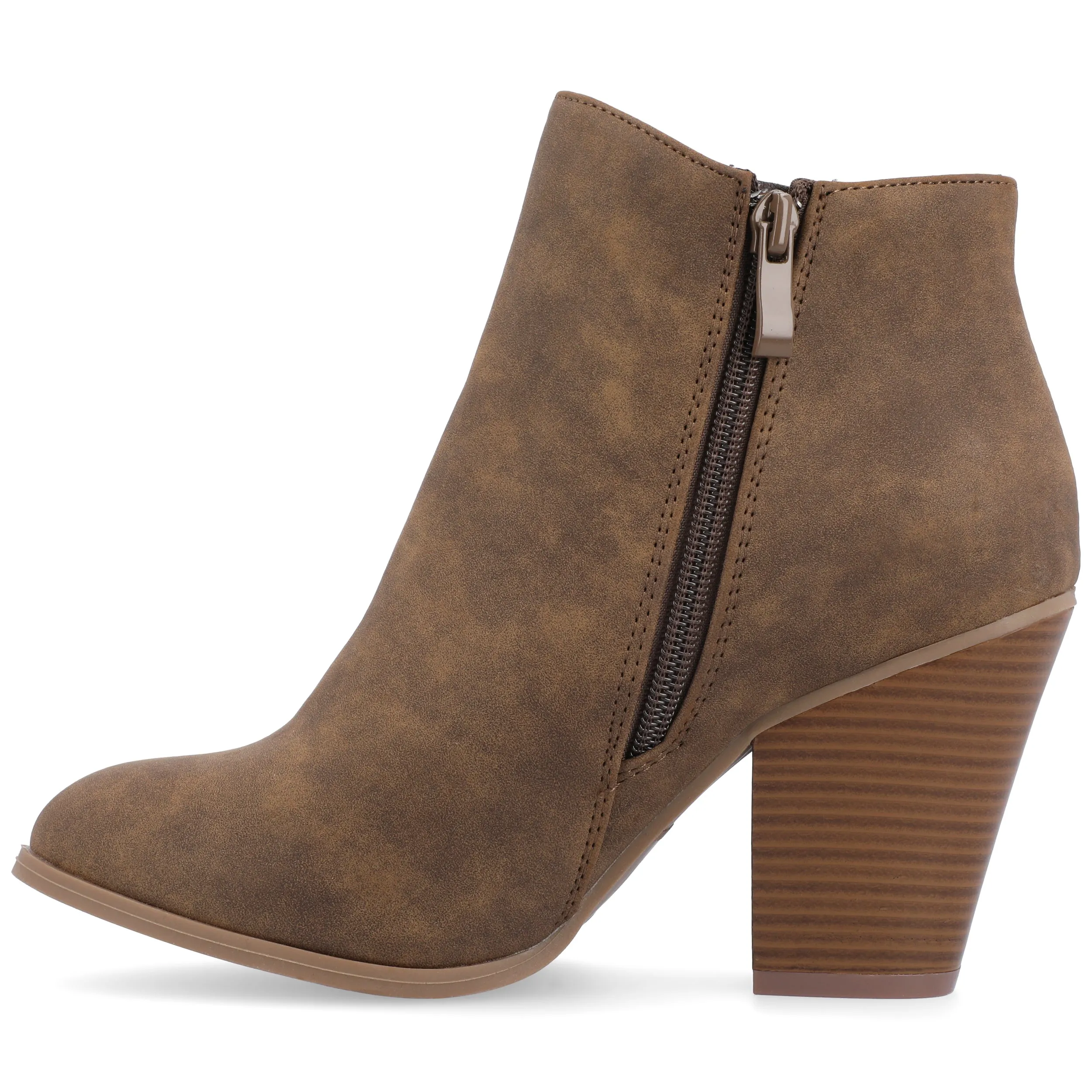 Journee Collection Womens Vally Inside Zip Stacked Heel Booties