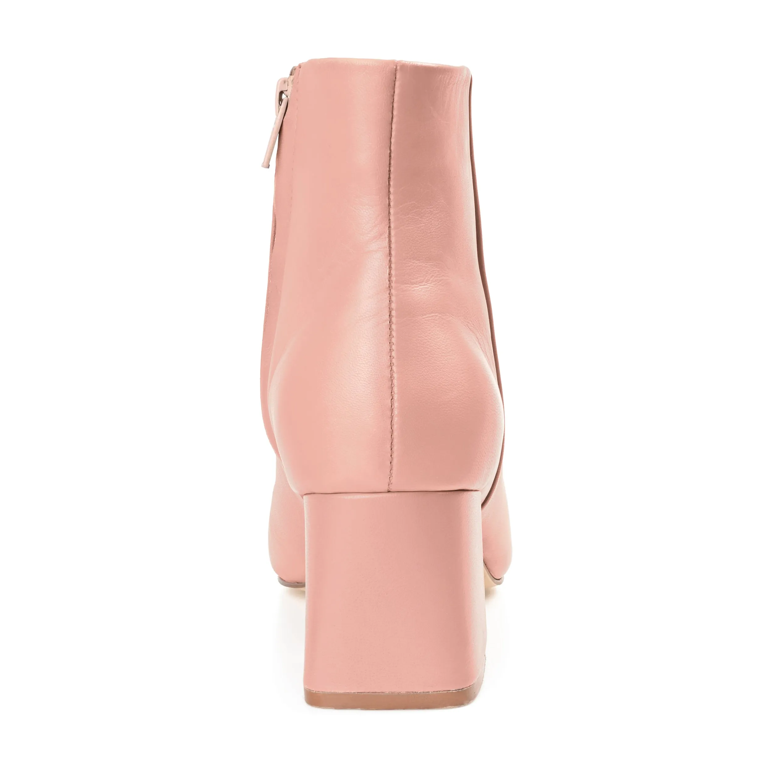 Journee Signature Womens Genuine Leather Tabbie Almond Toe Block Heel Ankle Booties