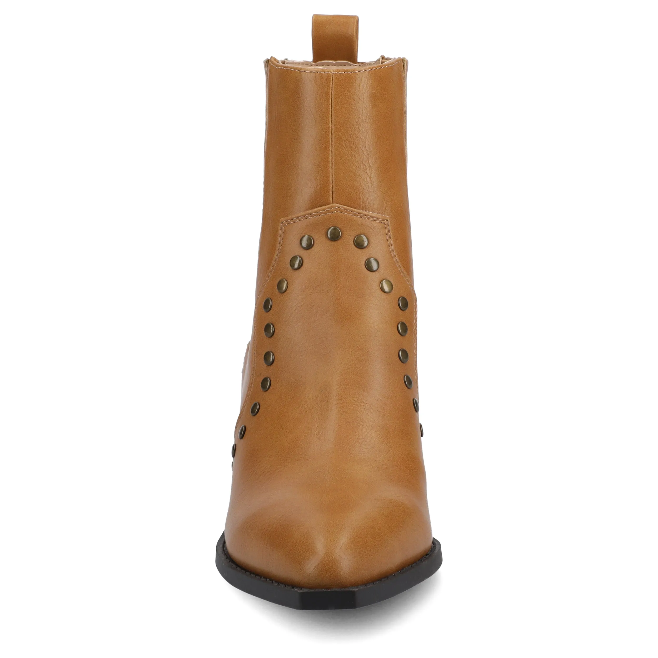 Journee Womens Braylee Studded Western Ankle Booties