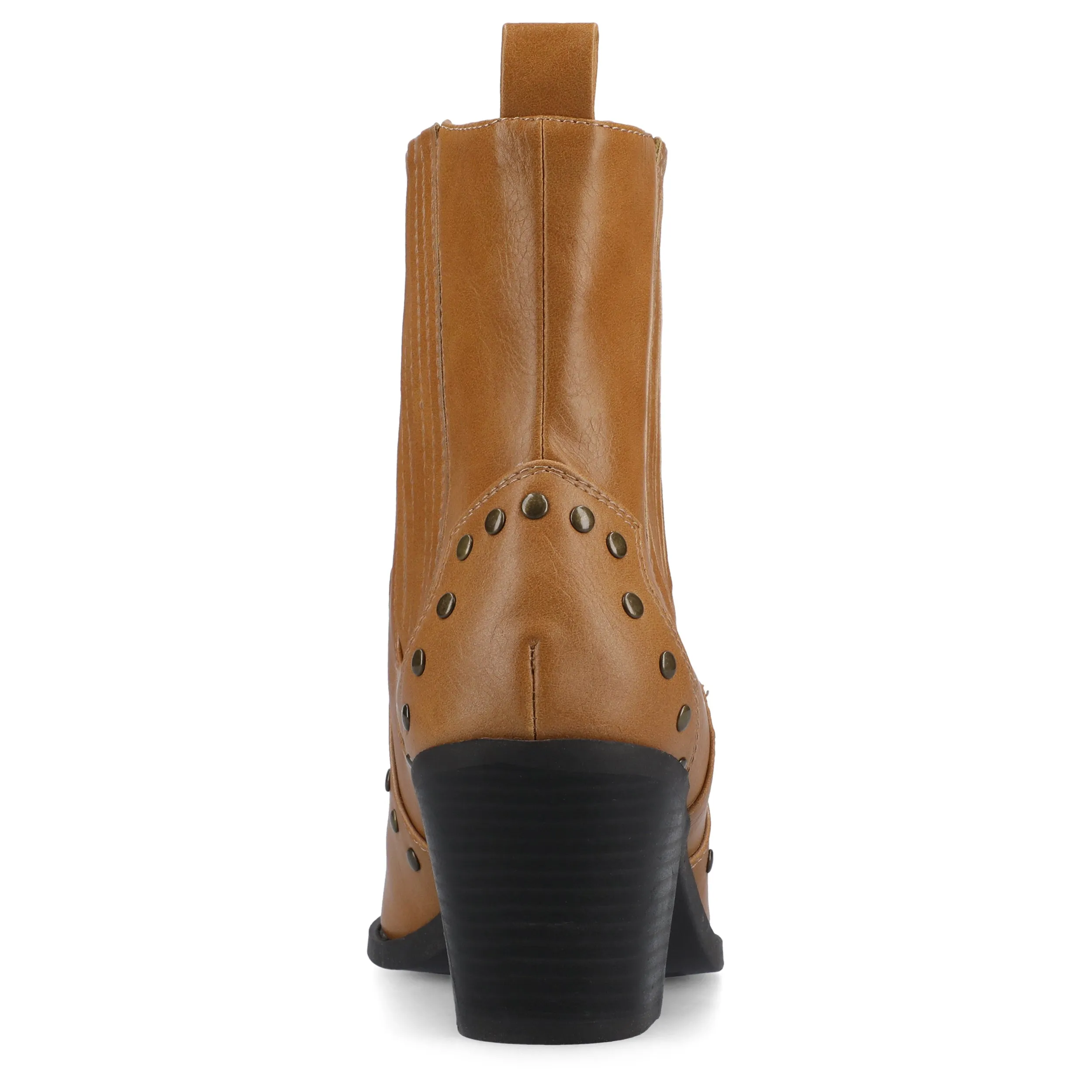 Journee Womens Braylee Studded Western Ankle Booties