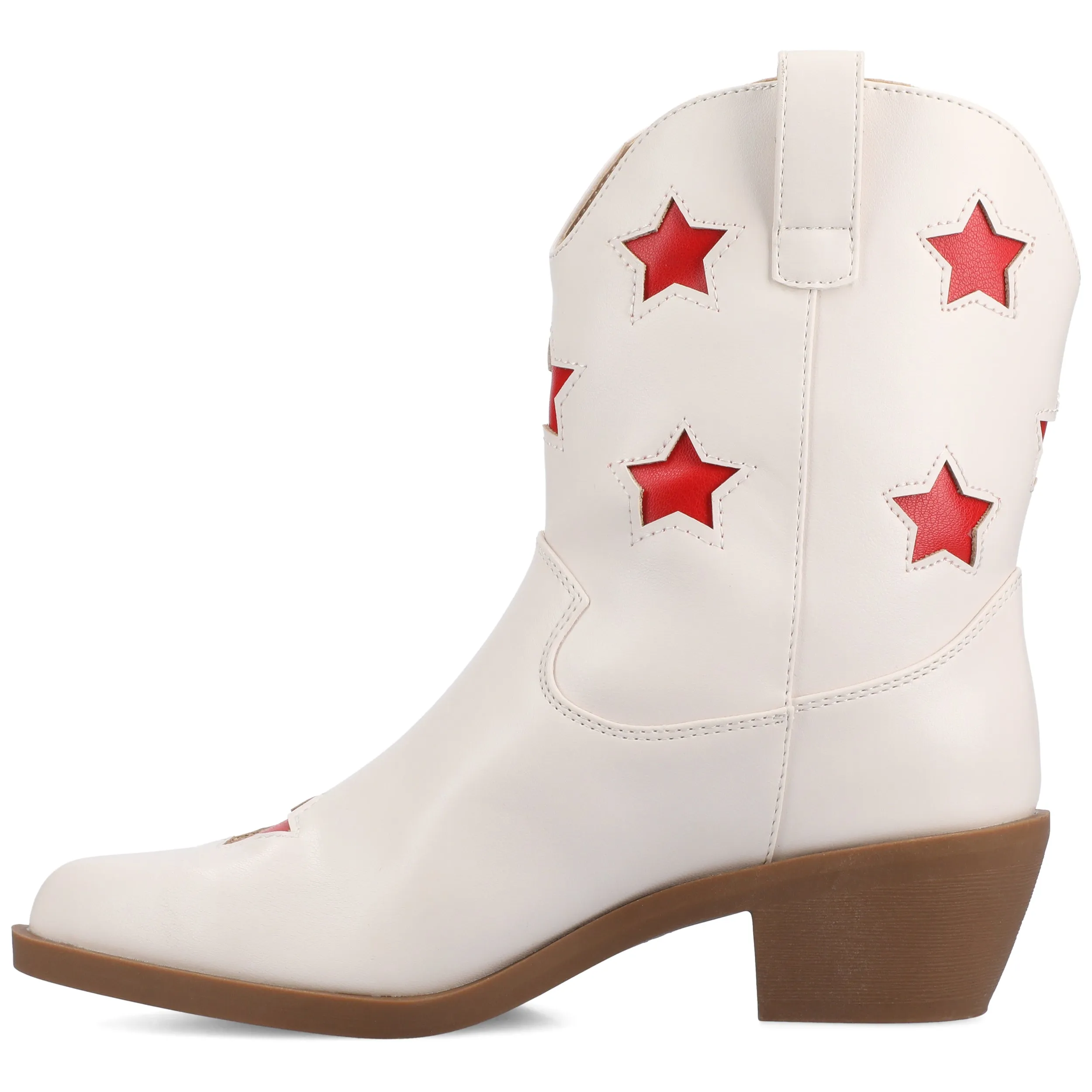 Journee Womens Underwood Medium and Wide Width Western Star Detail Ankle Booties