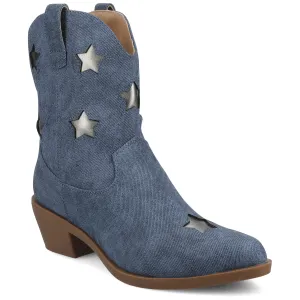 Journee Womens Underwood Medium and Wide Width Western Star Detail Ankle Booties