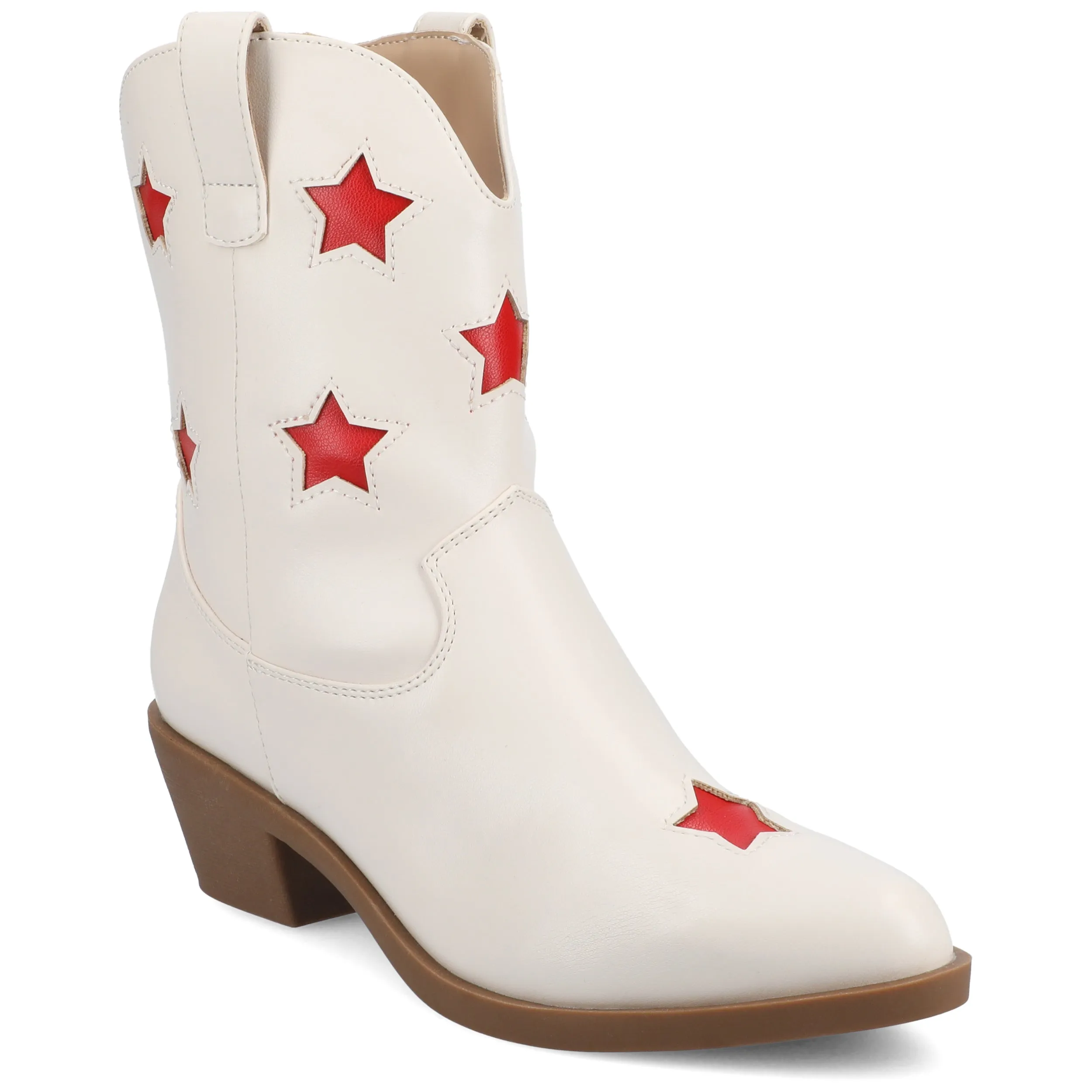 Journee Womens Underwood Medium and Wide Width Western Star Detail Ankle Booties