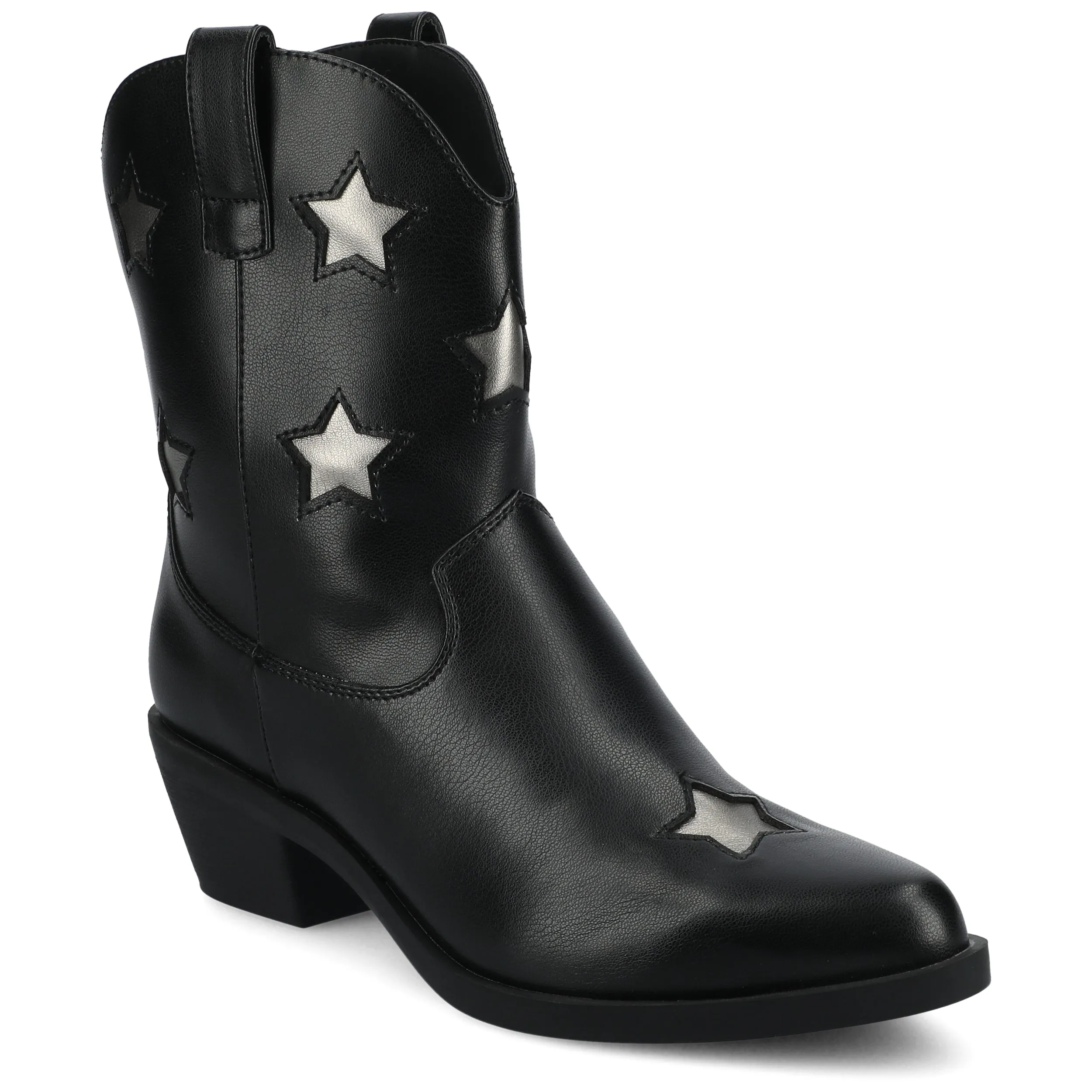 Journee Womens Underwood Medium and Wide Width Western Star Detail Ankle Booties