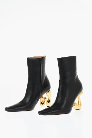 J.w.anderson Leather Letter Booties With Statement Heel 10 Cm