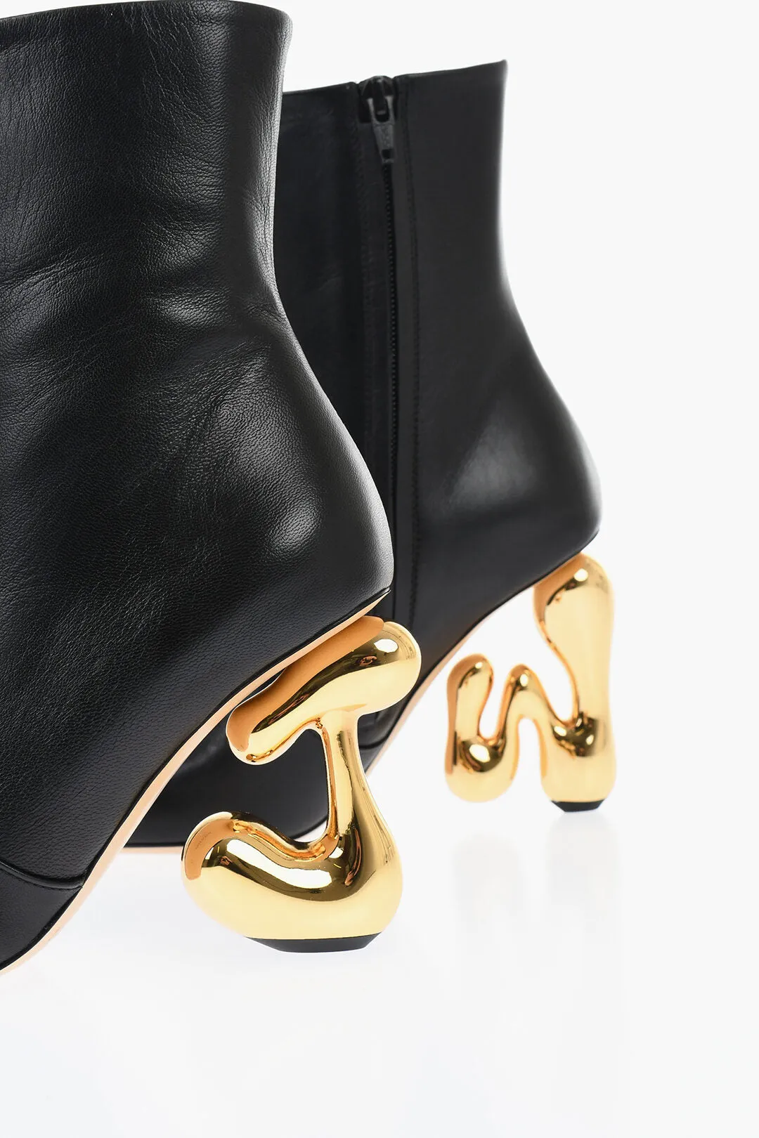 J.w.anderson Leather Letter Booties With Statement Heel 10 Cm