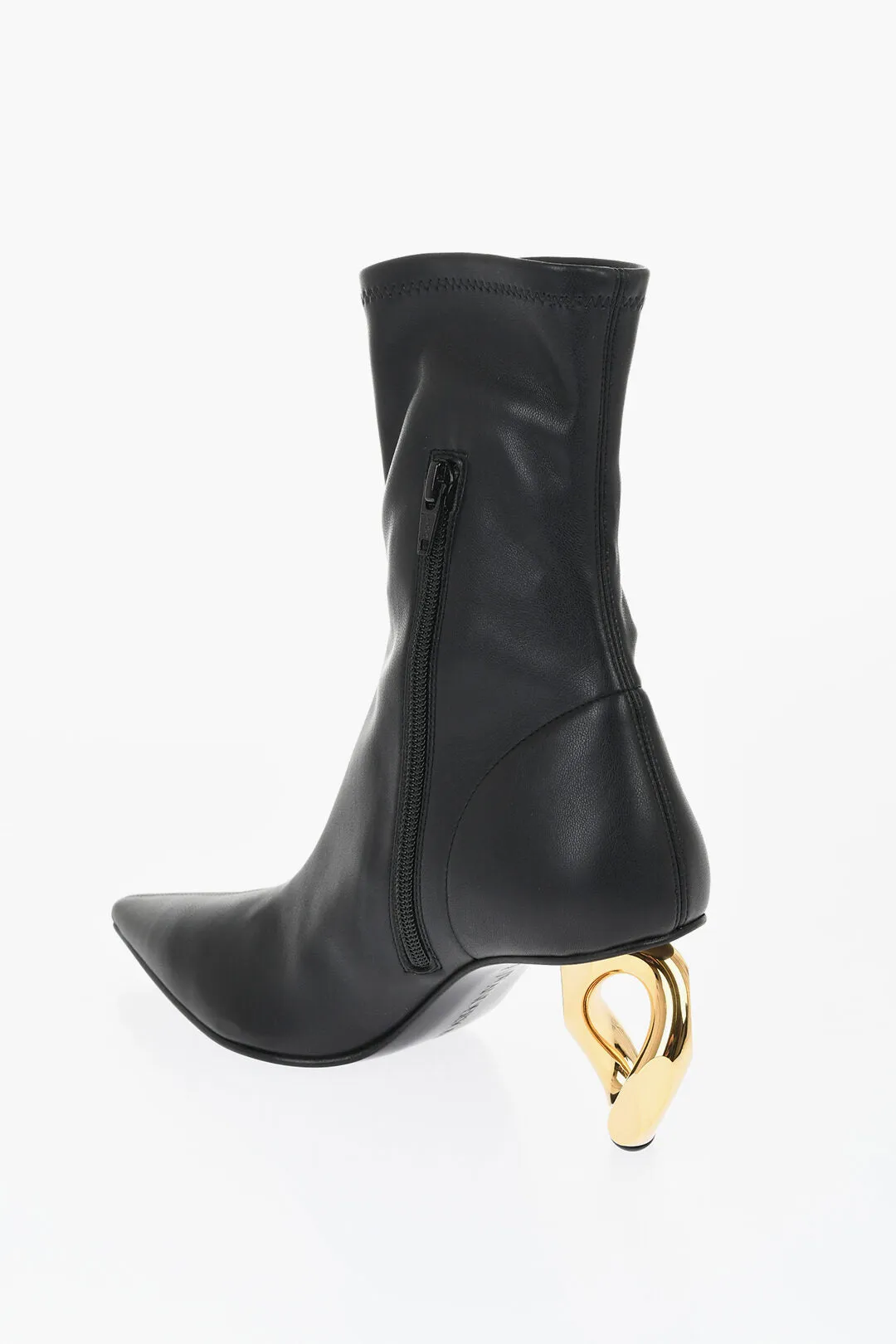 J.w.anderson Pointed Chain Booties With Statement Heel 7 Cm