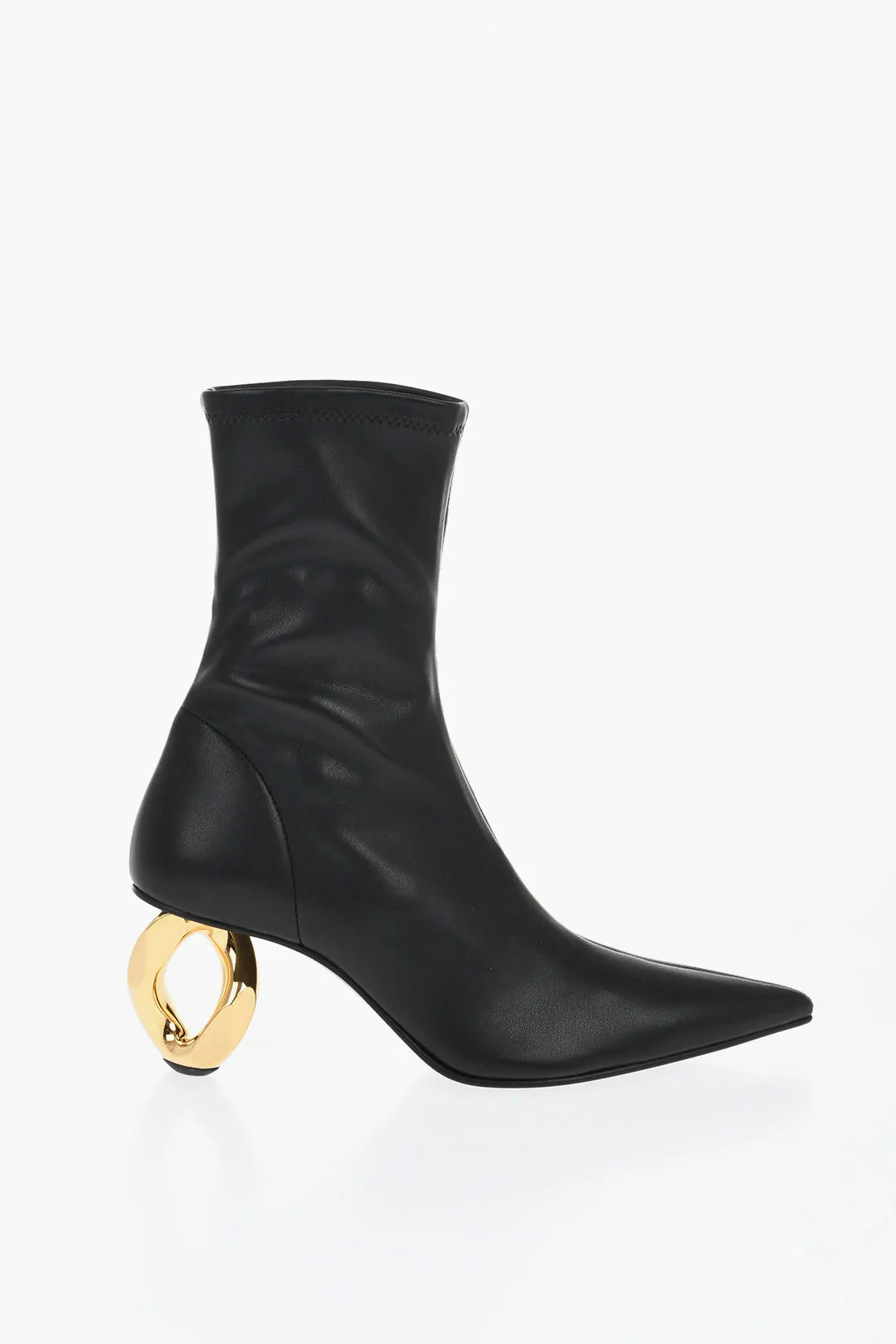 J.w.anderson Pointed Chain Booties With Statement Heel 7 Cm